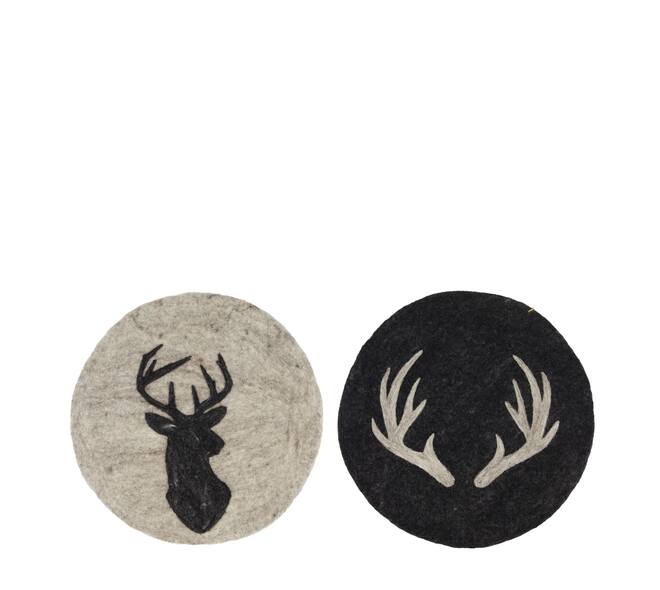 Placemat round reindeer wool 38x38x1cm A/2