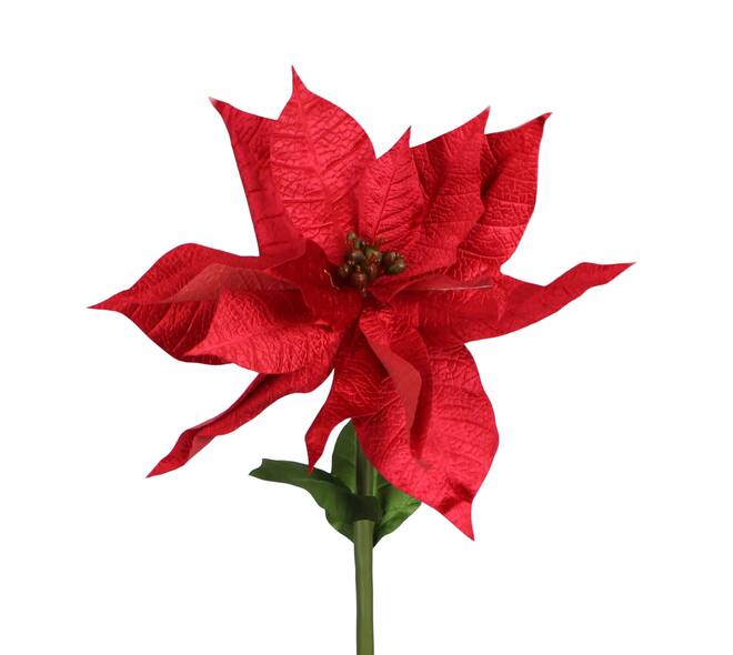 Flower velvet poinsettia artificial 38x38x100cm - Red
