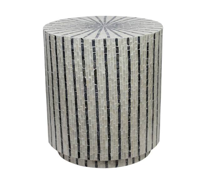 Table round capiz / mdf 47x47x52cm S/2