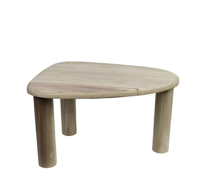 Side table triangle paulownia wood 68x48x40cm