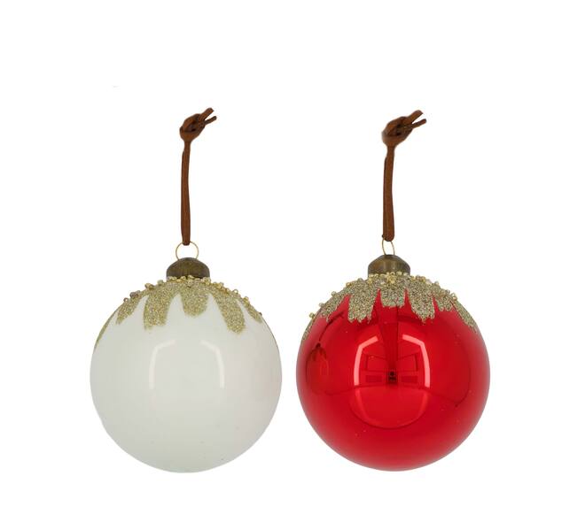 Bauble glass 8x8x8cm C/2