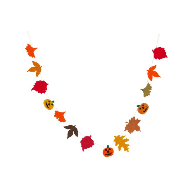 Garland autumn wool 2x2x120cm - Orange