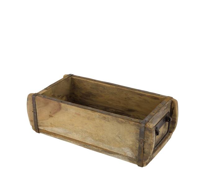 Brickmould without plastic reclaimed wood with handle 32x15x10cm - Natural