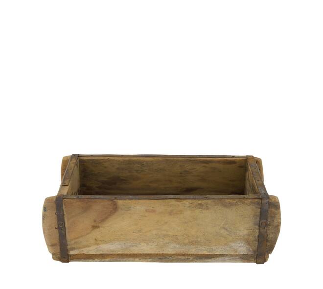 Brickmould without plastic reclaimed wood with handle 32x15x10cm - Natural