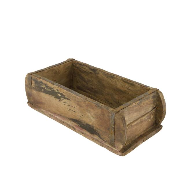 Brickmould without plastic reclaimed wood with handle 32x15x10cm - Natural