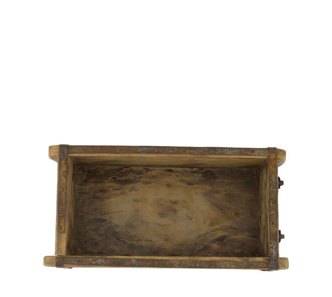 Brickmould without plastic reclaimed wood with handle 32x15x10cm - Natural
