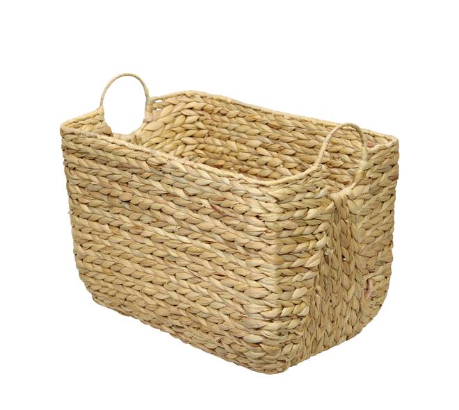 Basket rectangular waterhyacinth with handle 58x38x43cm - Natural