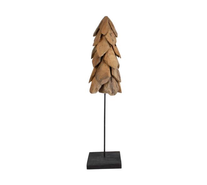 Tree teak wood on stand 20x20x78cm - Natural