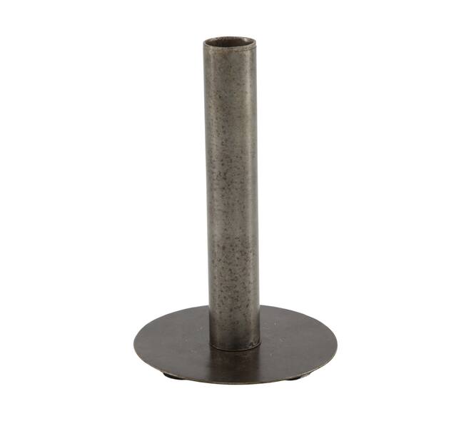Dinnercandle holder round metal vintage 10x10x15cm