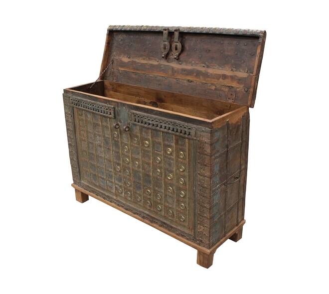 Trunk rectangular historic wood vintage 129x42x90cm