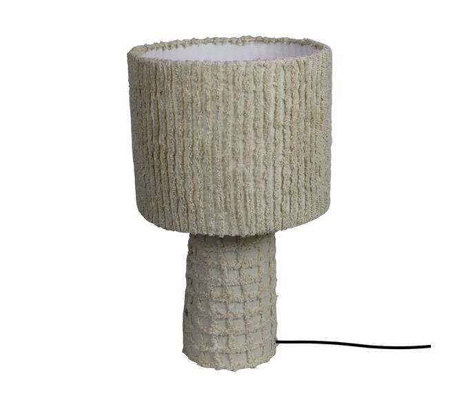 Table lamp round fabric 30x30x52cm KD - White