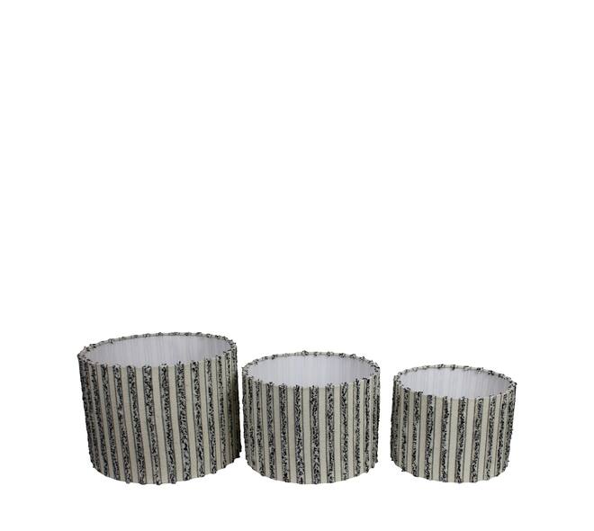 Lamp shade round fabric 40x40x30cm S/3