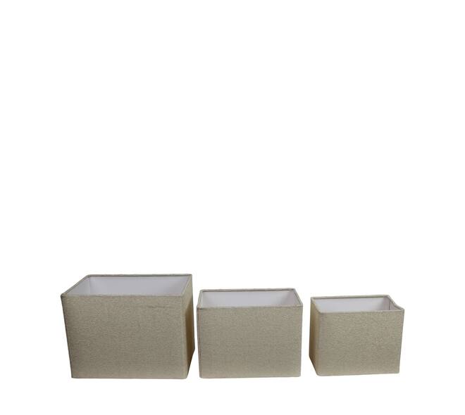 Lamp shade rectangular fabric 35x25x26cm S/3