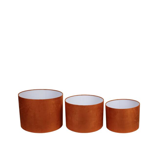 Lamp shade round velvet 40x40x30cm S/3