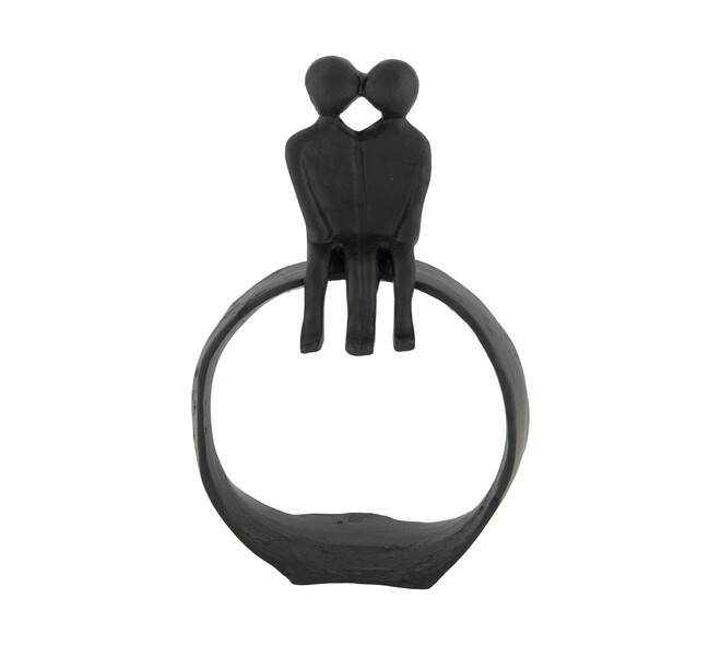 Statue couple aluminium 15.5x6x24cm - Black