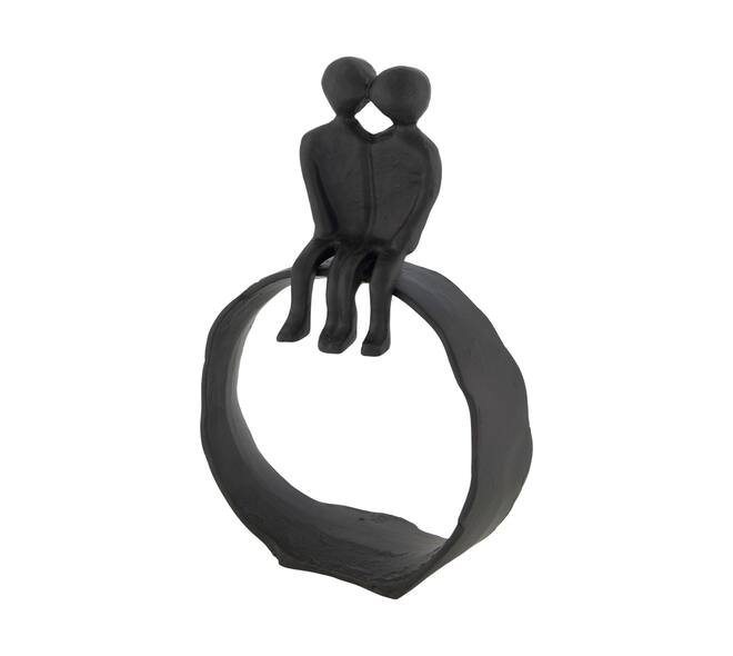 Statue couple aluminium 15.5x6x24cm - Black