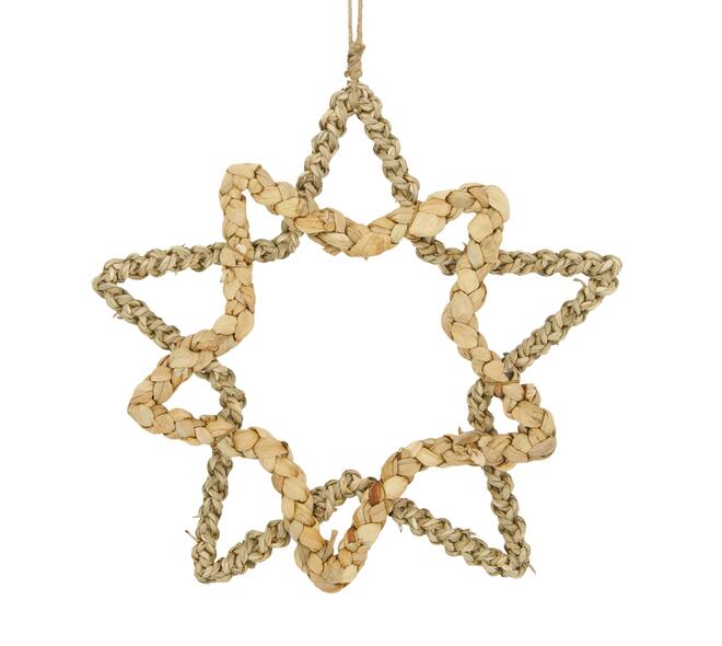 Hanger star seagrass 28x3x28cm - Natural