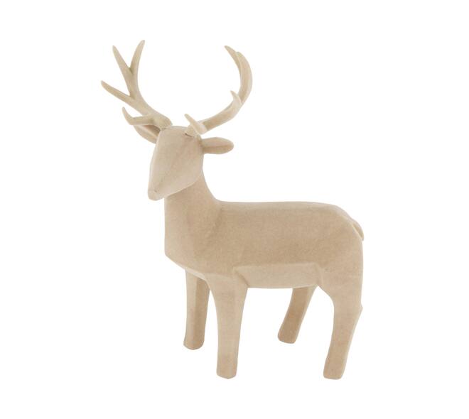 Figurine reindeer polyresin 26x13x42cm - Cream