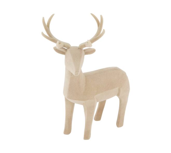 Figurine reindeer polyresin 26x13x42cm - Cream