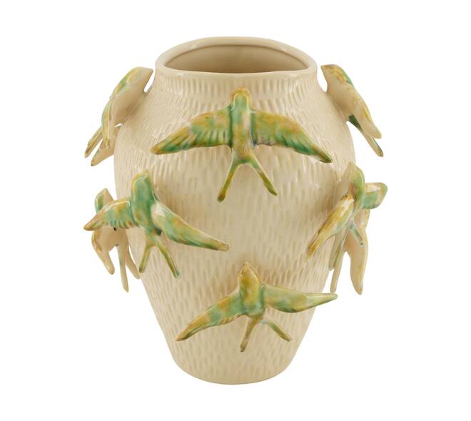 Vase with bird ceramic 22x22x23.8cm - Multi