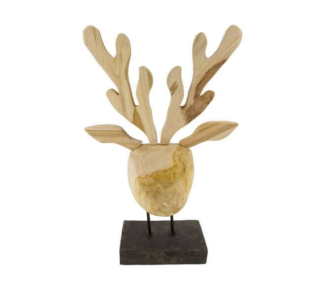 Statue reindeer teak wood 38x14x58cm KD