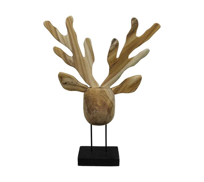 Statue reindeer teak wood 54x14x78cm KD