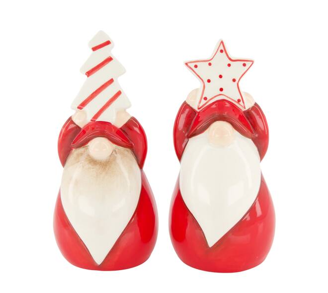 Statue santa ceramic 8x8.5x16.5cm  - Red