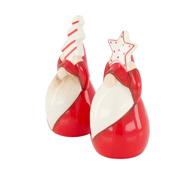 Statue santa ceramic 8x8.5x16.5cm  - Red