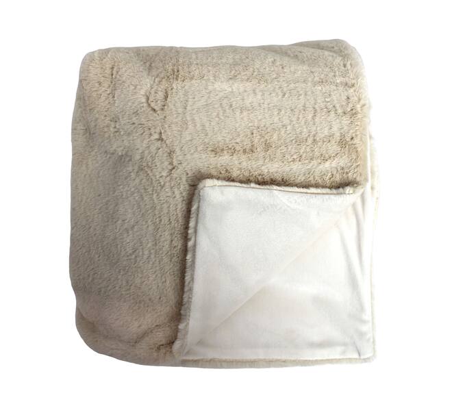 Plaid rectangular faux fur polyester 170x130x2cm