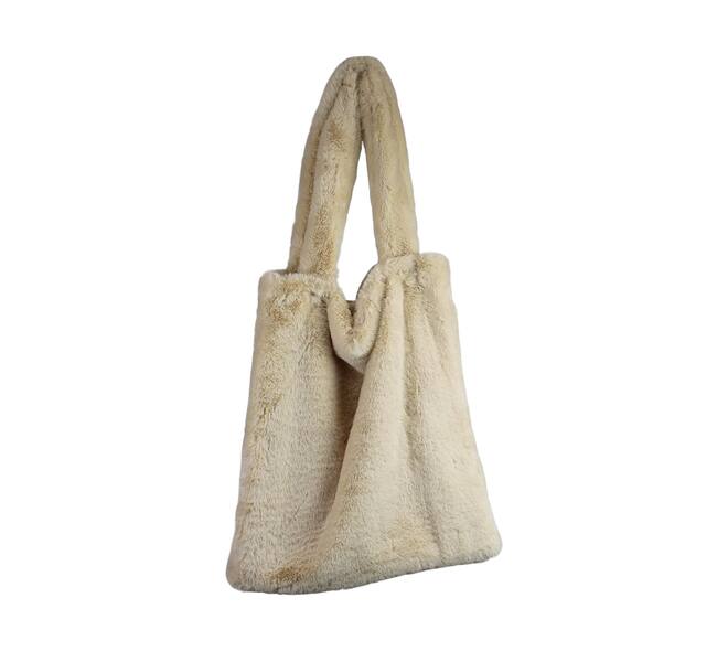 Bag faux fur polyester 44x38x4cm