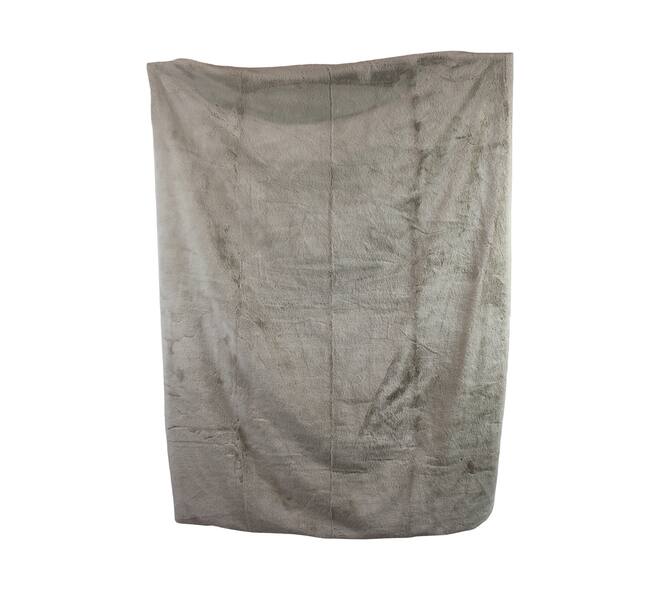 Plaid rectangular faux fur polyester 170x130x2cm - Grey