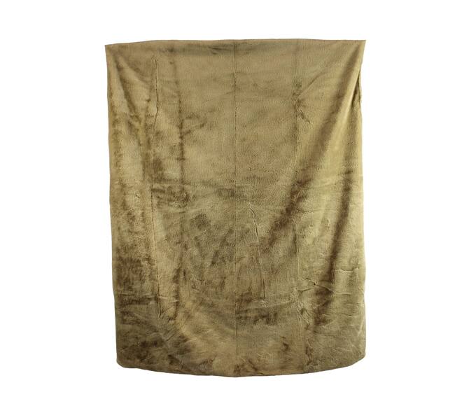 Plaid rectangular faux fur polyester 170x130x2cm - Cream