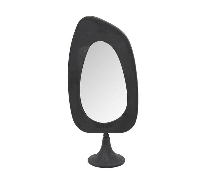 Mirror rectangular metal on stand 17.5x10x36.5cm - Black