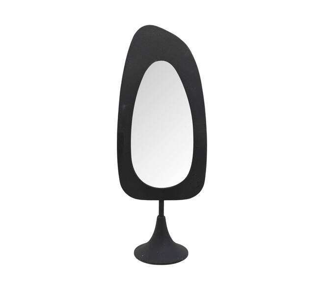 Mirror rectangular metal on stand 22.5x14.5x58cm - Black