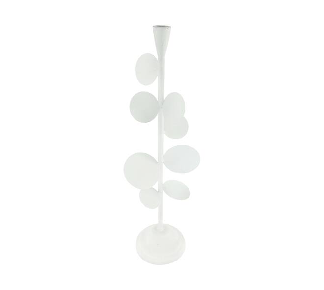 Dinnercandle holder metal 18x15x58cm - White