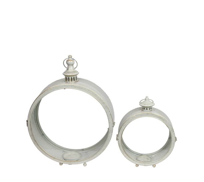 Lantern round metal 45.5x14x57cm - Grey