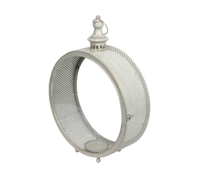 Lantern round metal 45.5x14x57cm - Grey