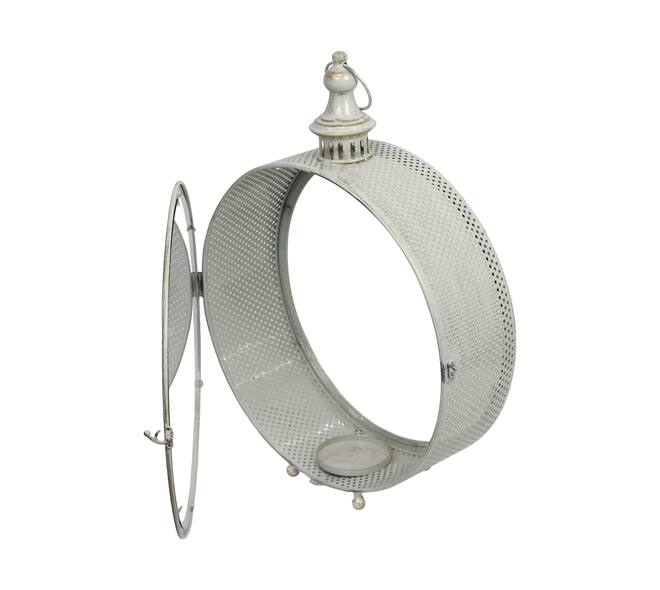Lantern round metal 45.5x14x57cm - Grey