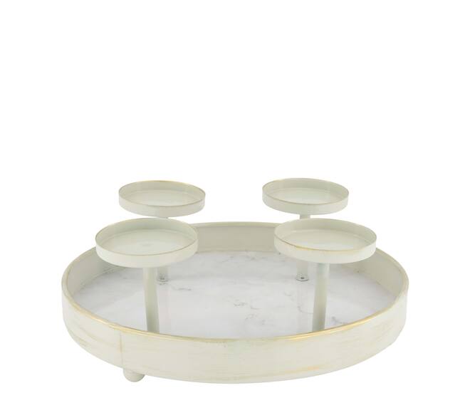 Pillar candle holder for 4 candles metal 28x28x11cm