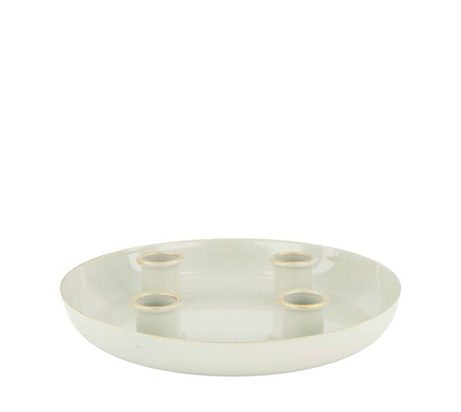 Dinnercandle holder for 4 candles metal 18x18x3cm - Grey