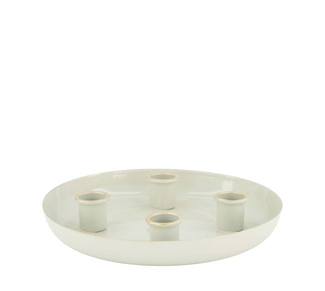 Dinnercandle holder for 4 candles metal 18x18x3cm - Grey