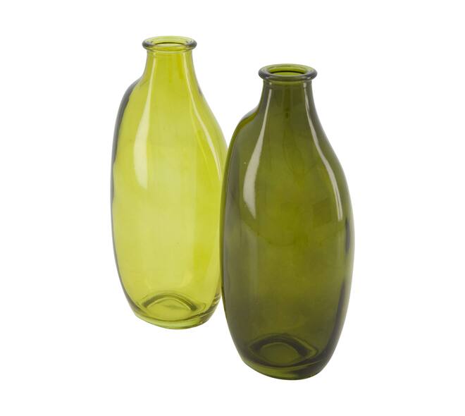Vase glass 7.5x5.5x15cm  - Green