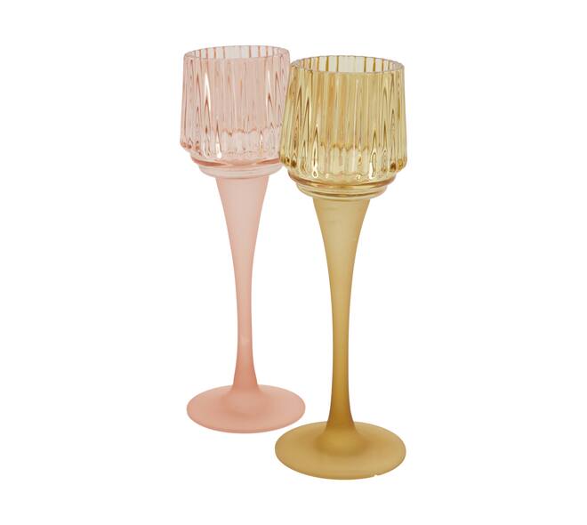 Tealight holder glass 7.5x7.5x22cm C/2