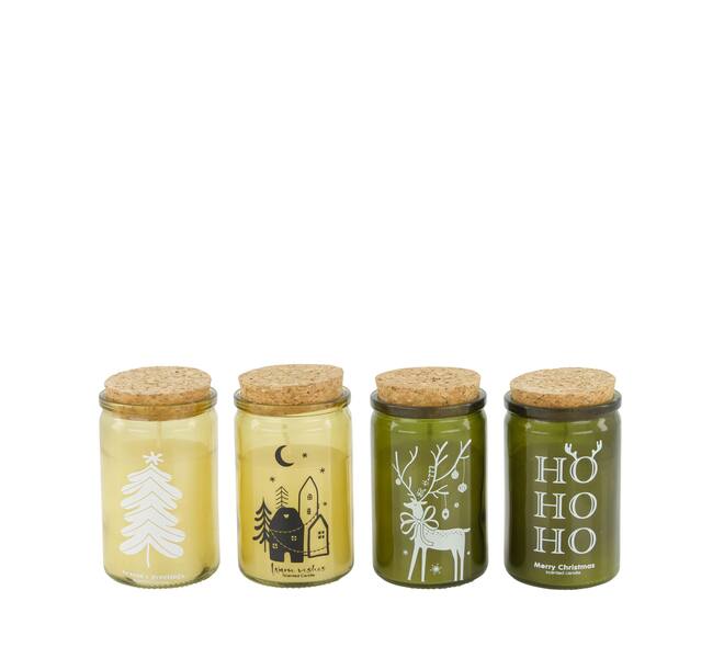 Candle flower walk scent wax with glass 6x6x15cm A/4