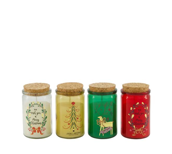 Candle flower walk scent wax with glass 5.5x5.5x10cm A4 - Multi