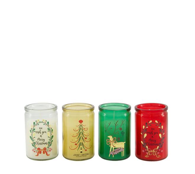 Candle flower walk scent wax with glass 5.5x5.5x10cm A4 - Multi