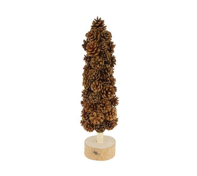 Statue tree pinecone 14x14x54cm - Natural
