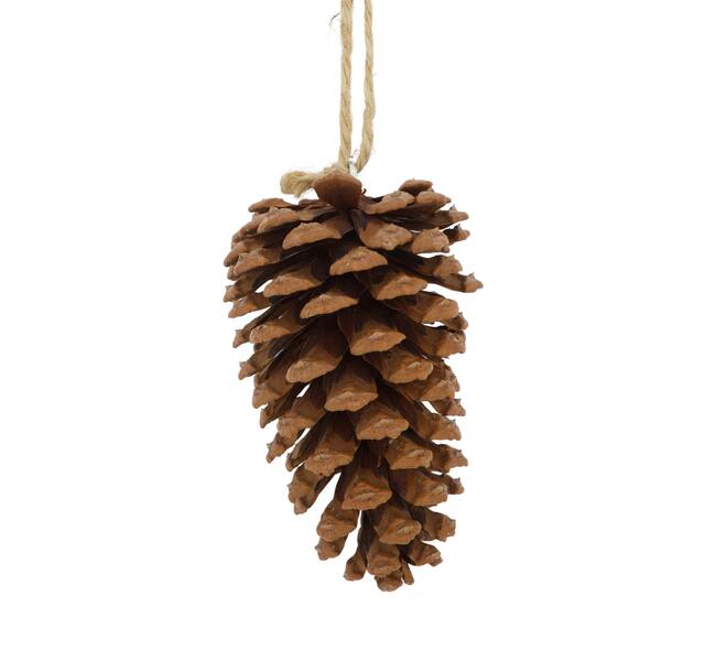 Hanger pinecone nature 9x9x13cm