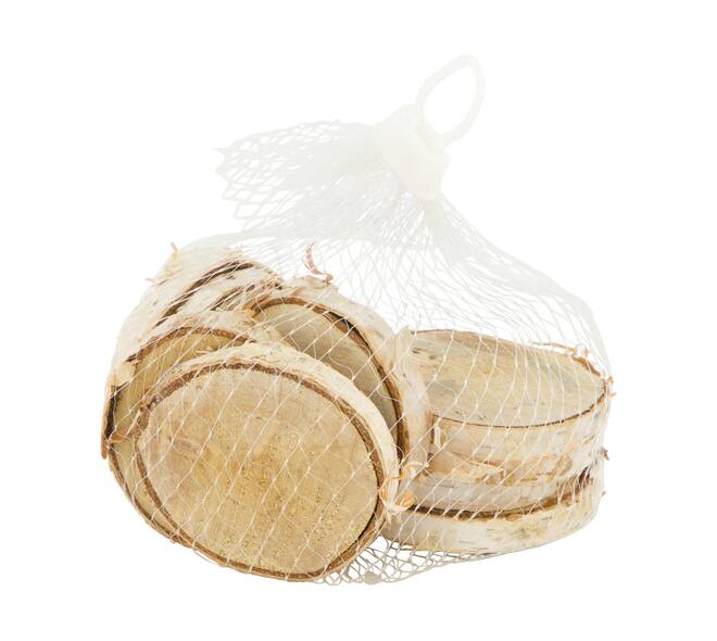 Slice wood 120gr birch 8x8x6cm