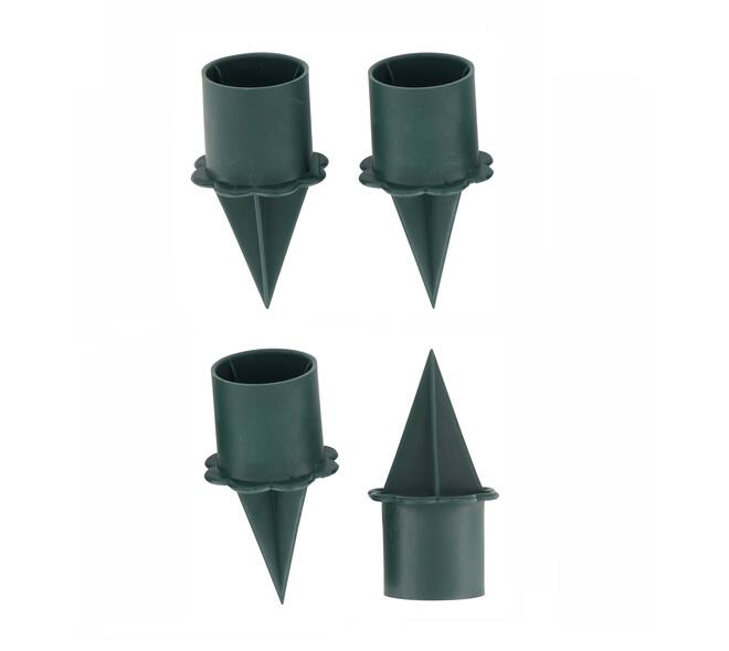 Candle holder plastic 2.2x2.2x6.5cm 4pc - Natural